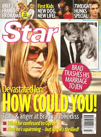 Illustration for article titled This Week In Tabloids: Brad's Trapped, Jen's Devastated, Obamas Are Just Like Us